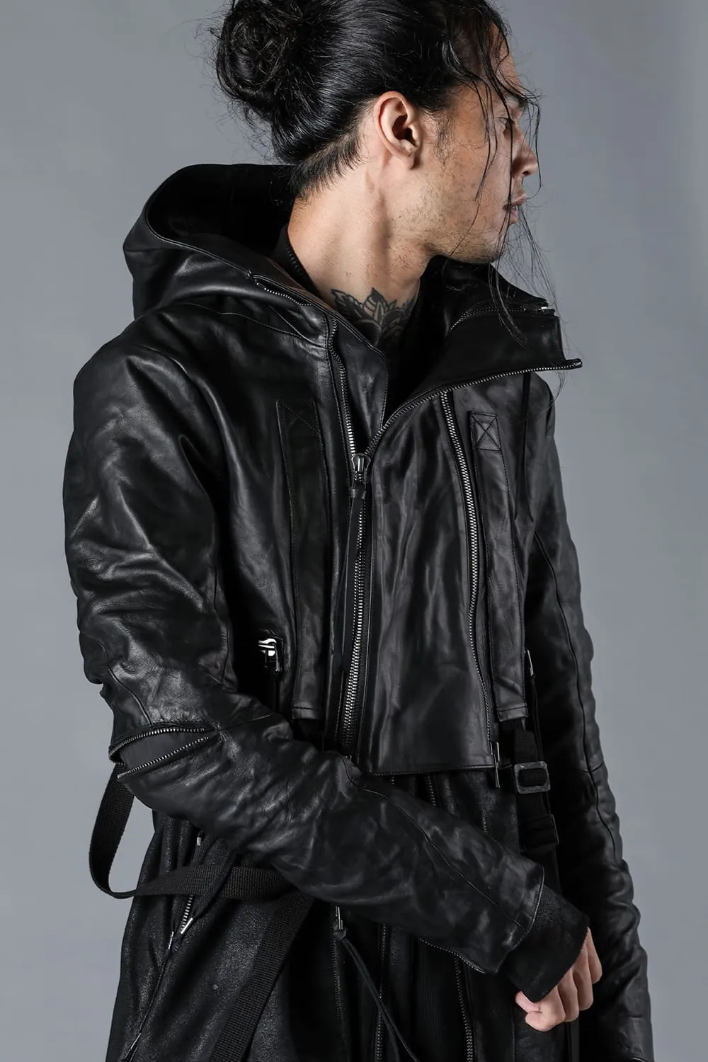 Horse Leather Cropped Jacket
