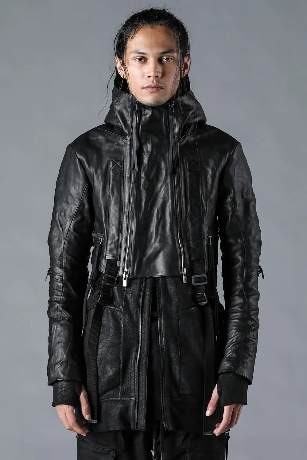Horse Leather Cropped Jacket