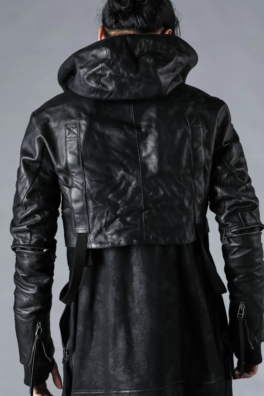 Horse Leather Cropped Jacket