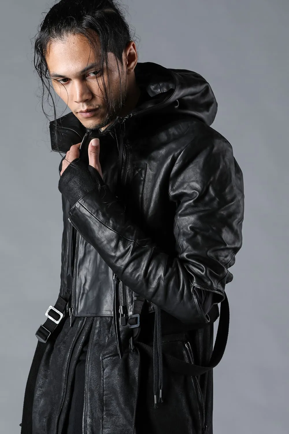 Horse Leather Cropped Jacket