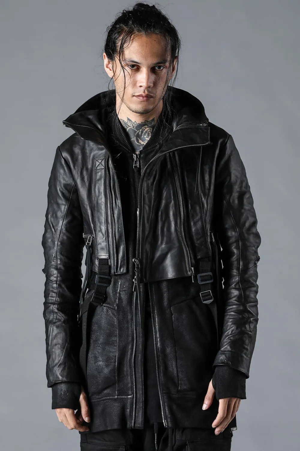 Horse Leather Cropped Jacket