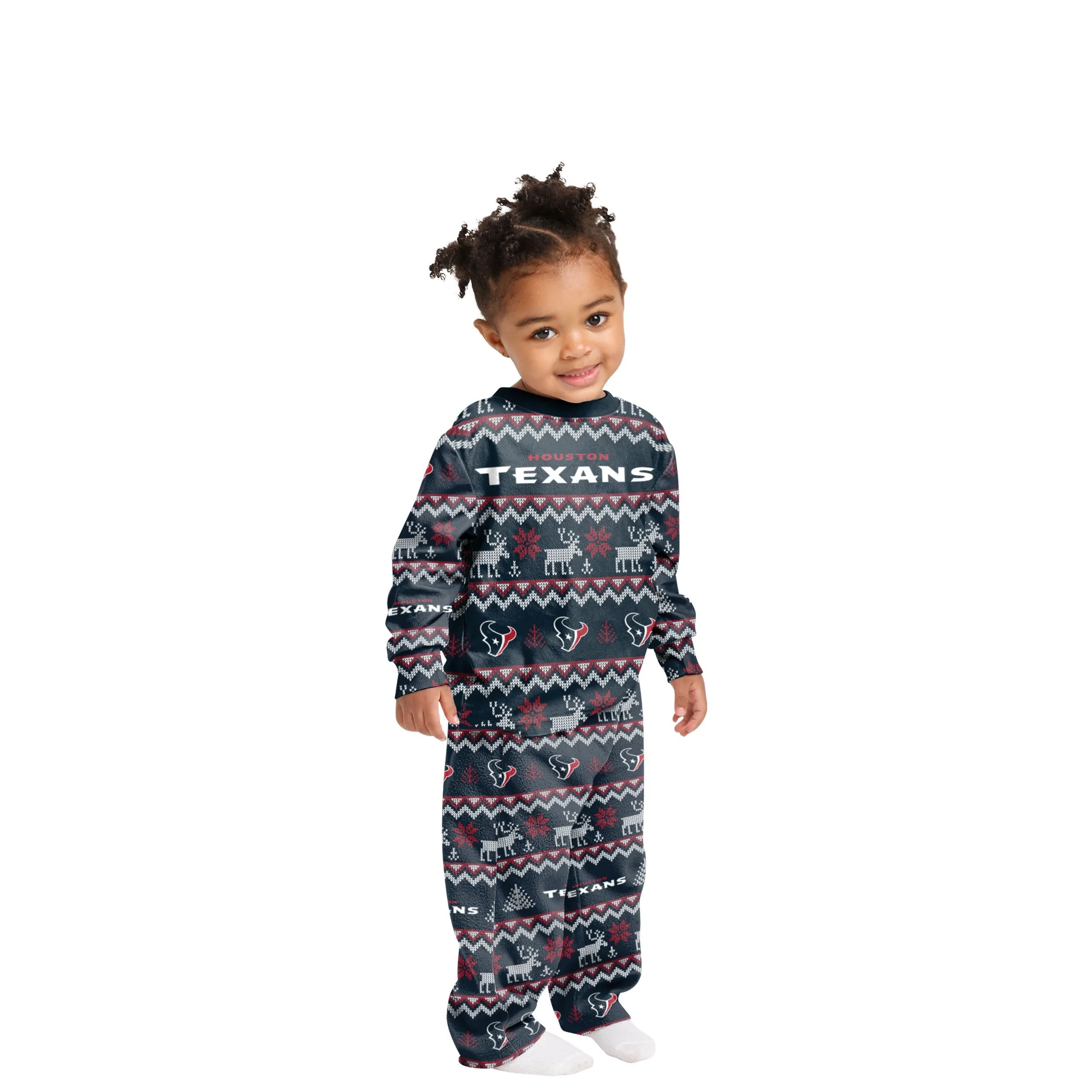 Houston Texans NFL Ugly Pattern Family Holiday Pajamas