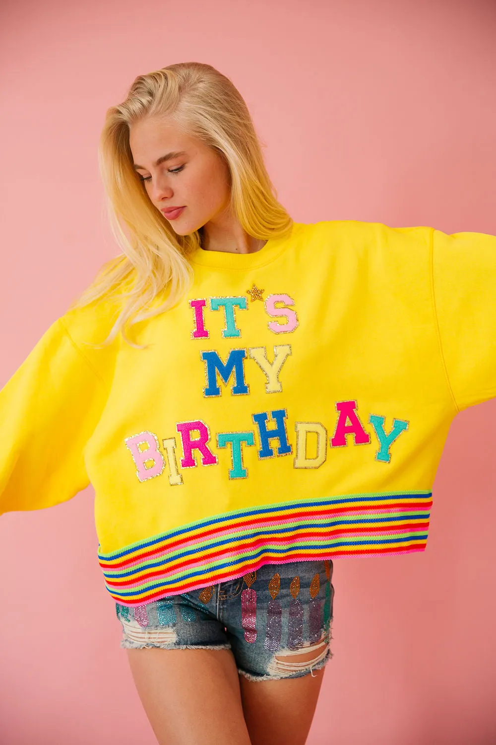 IT'S MY BIRTHDAY YELLOW RIBBON PULLOVER
