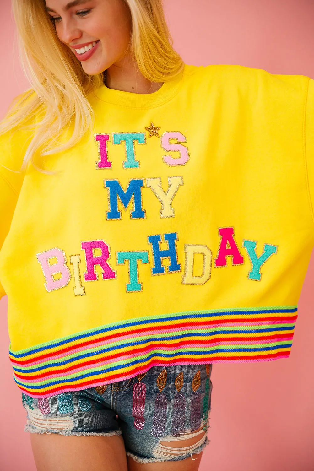 IT'S MY BIRTHDAY YELLOW RIBBON PULLOVER