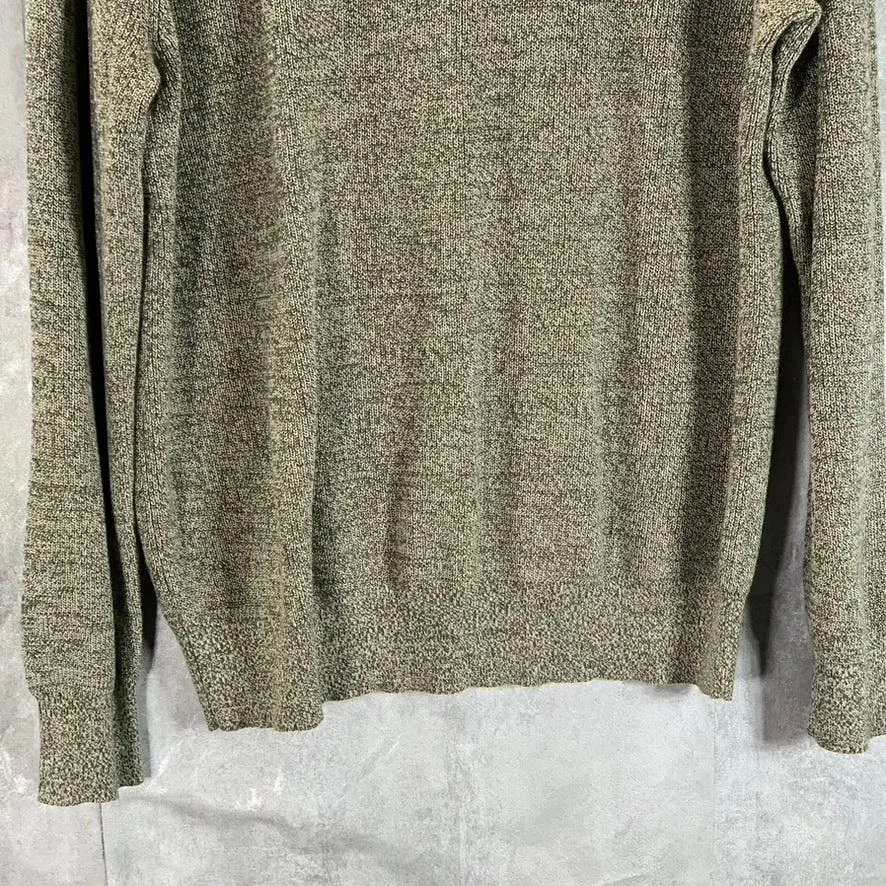 J.CREW Men's Marled Olive Crewneck Cotton Pullover Sweater SZ L