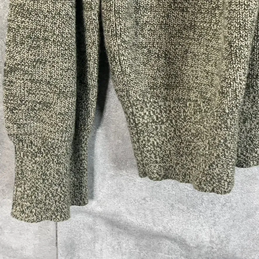 J.CREW Men's Marled Olive Crewneck Cotton Pullover Sweater SZ L