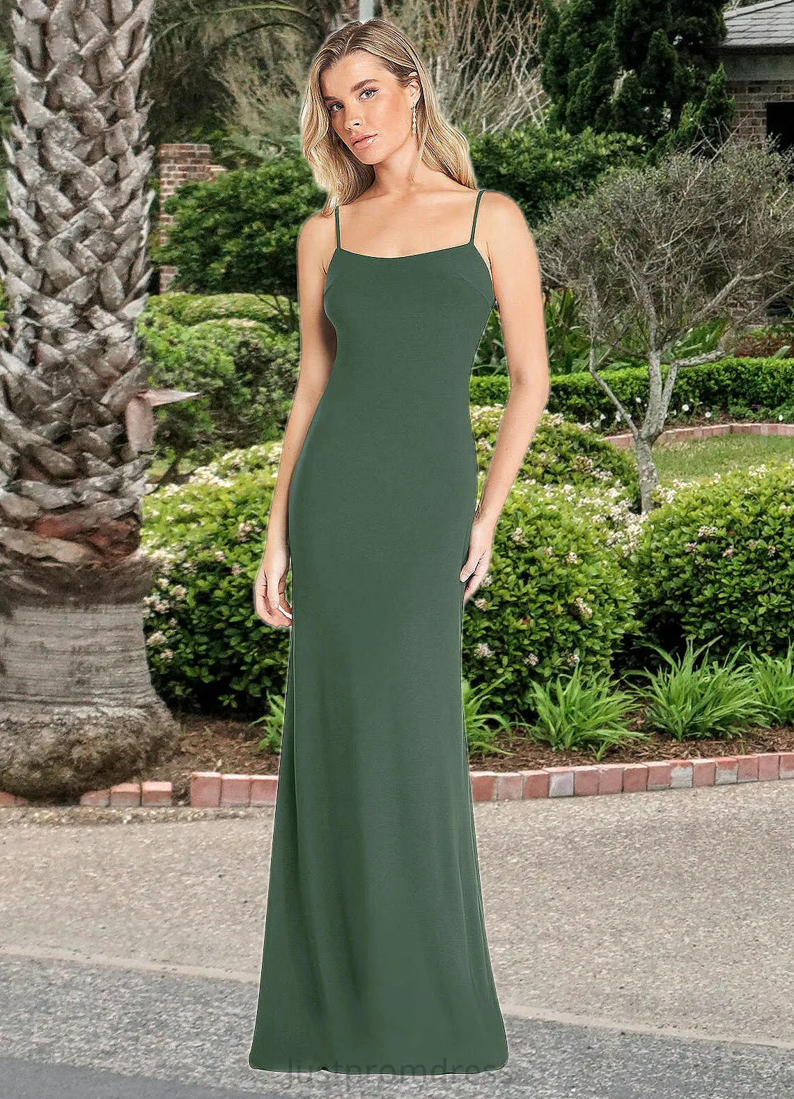 Judith Sheath Bow Luxe Knit Floor-Length Dress Eucalyptus HHP0022744