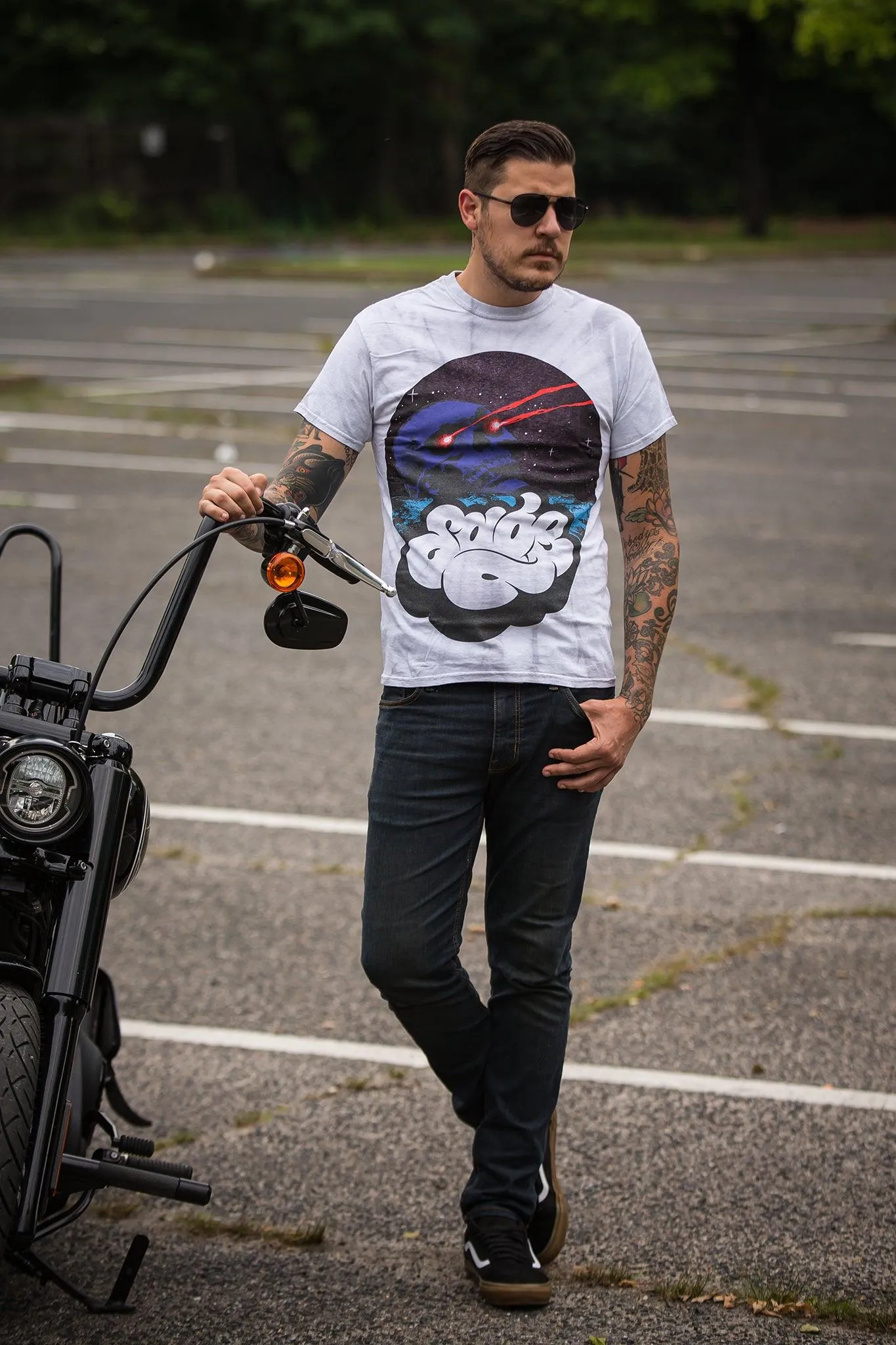 Laser Skull Tie-Dye, Metal Shirt