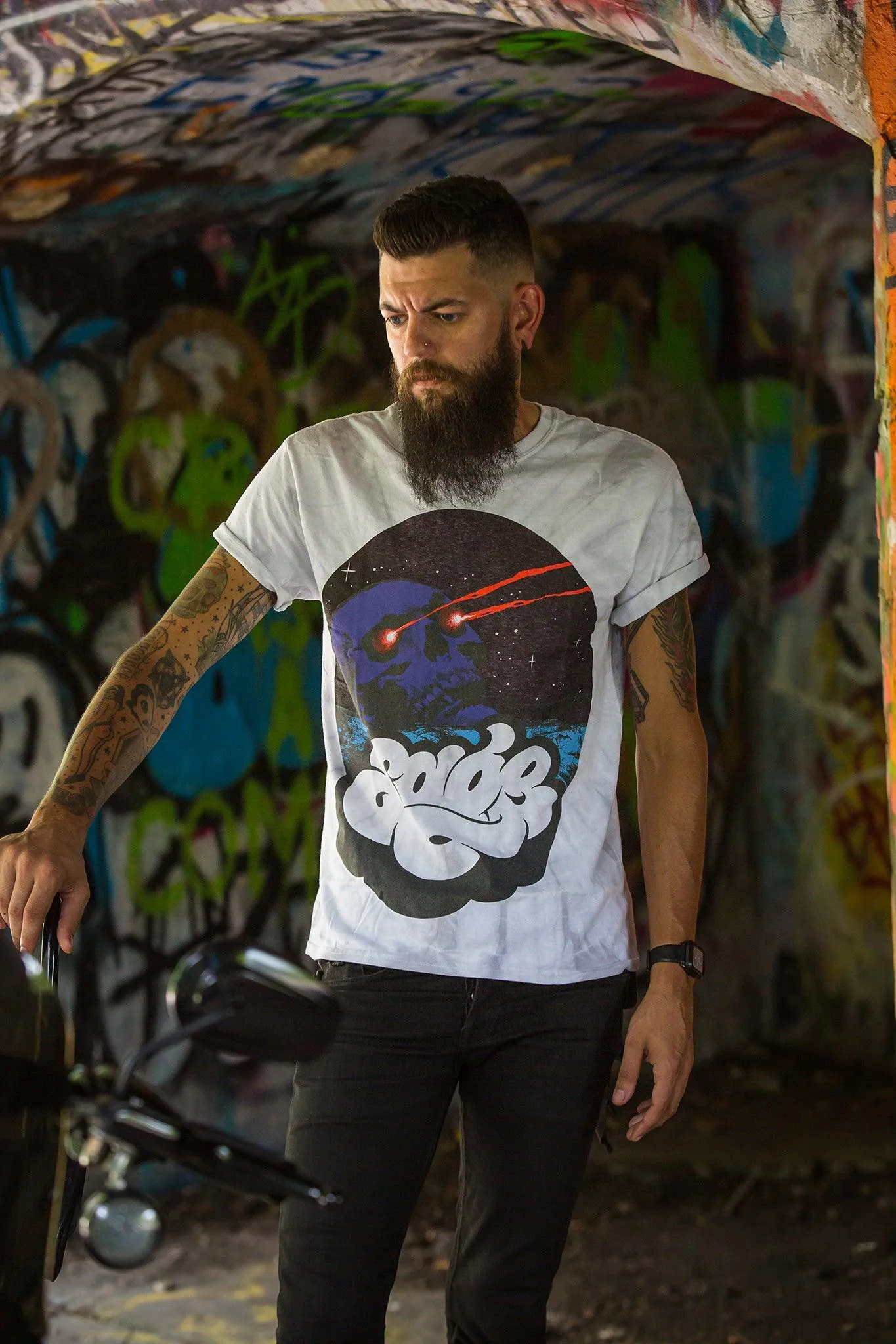 Laser Skull Tie-Dye, Metal Shirt
