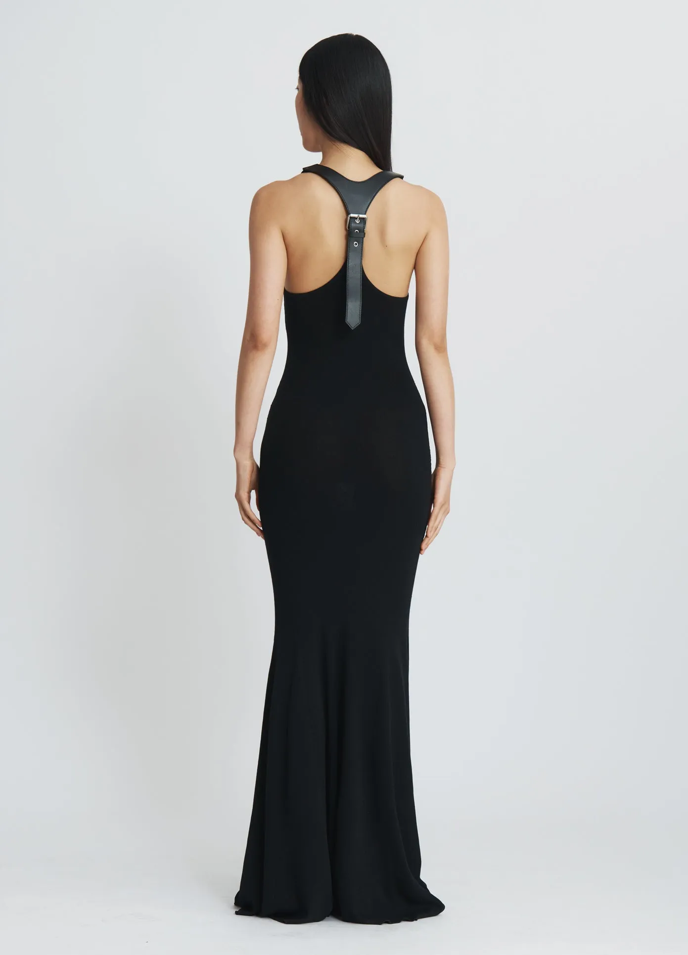 Leather Harness Knit Dress