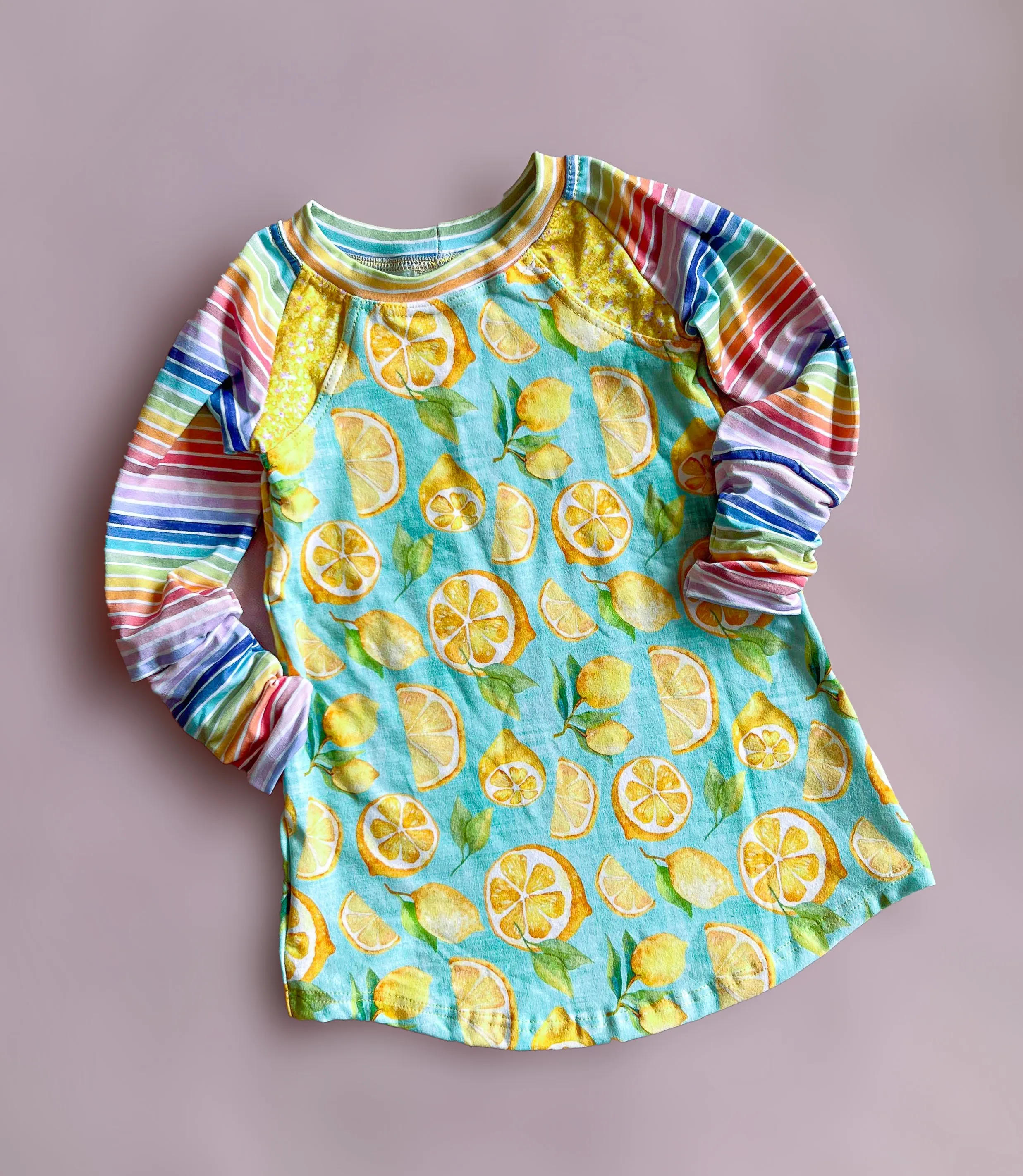 Lemons and Rainbows Colorblocked Raglan Tunic
