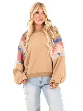 Let's Just Stay Print Mix Pullover