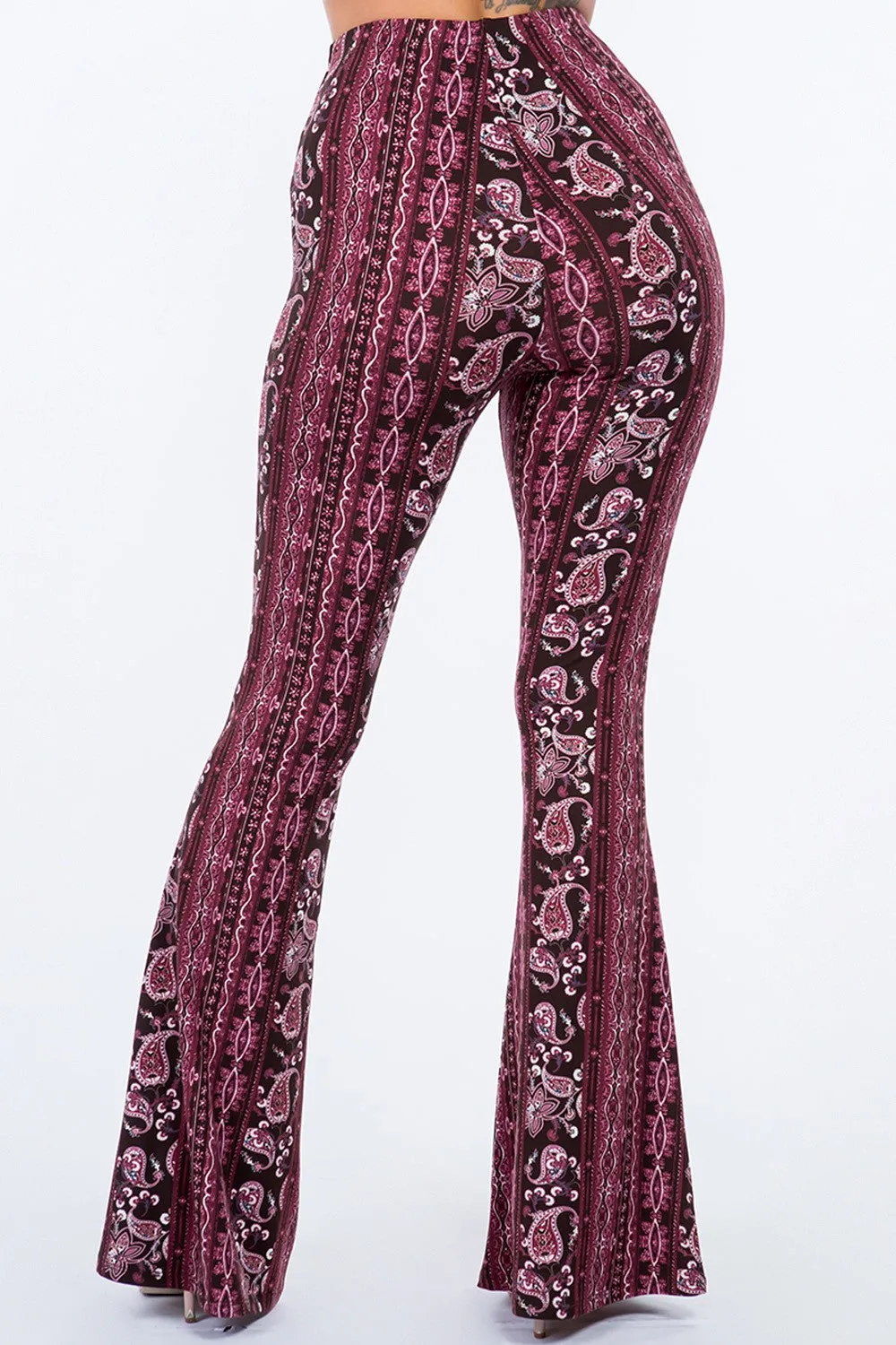 Magenta Bandana Flare Legging Pants