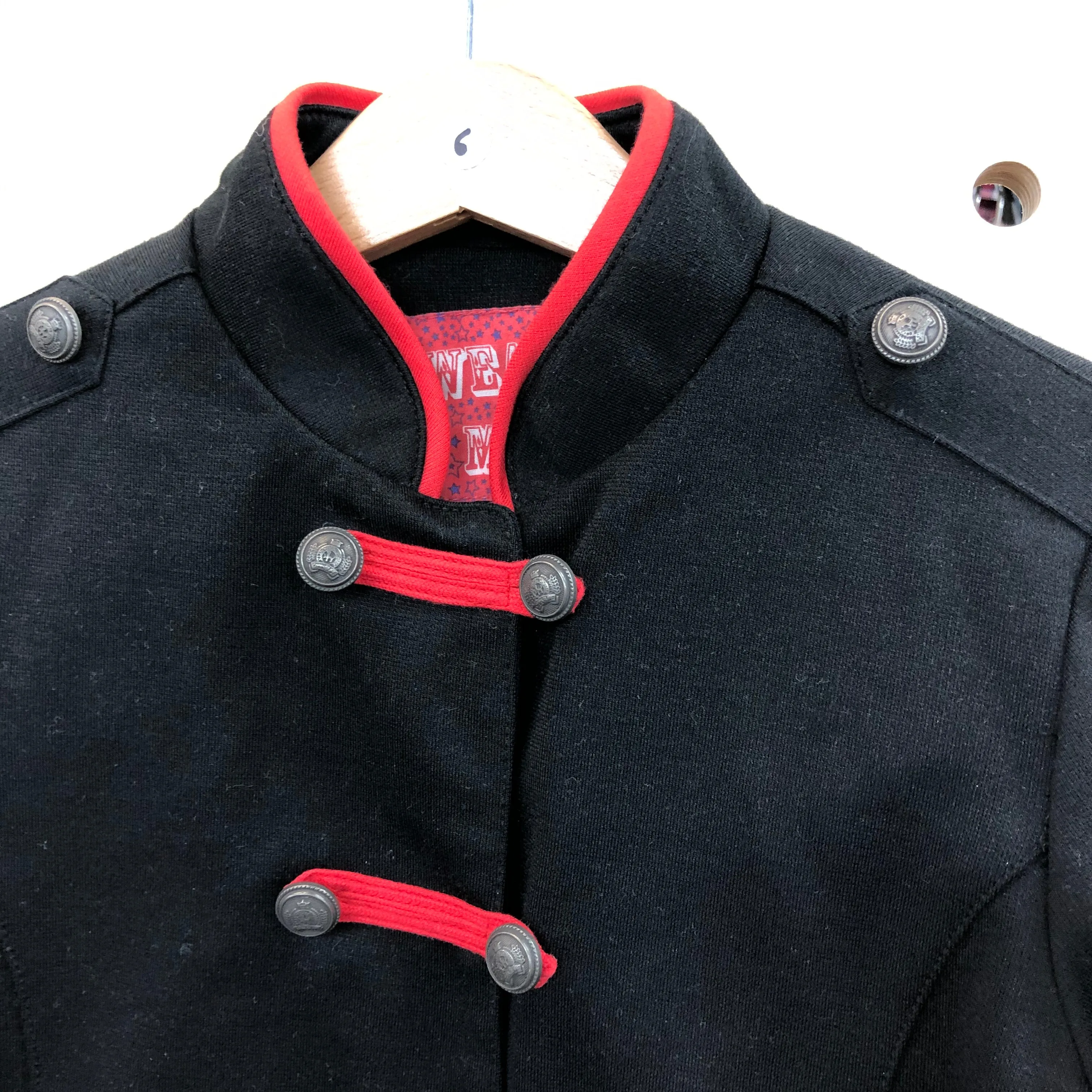 Matalan Black Cropped Double Breasted Coat Jacket Age 6
