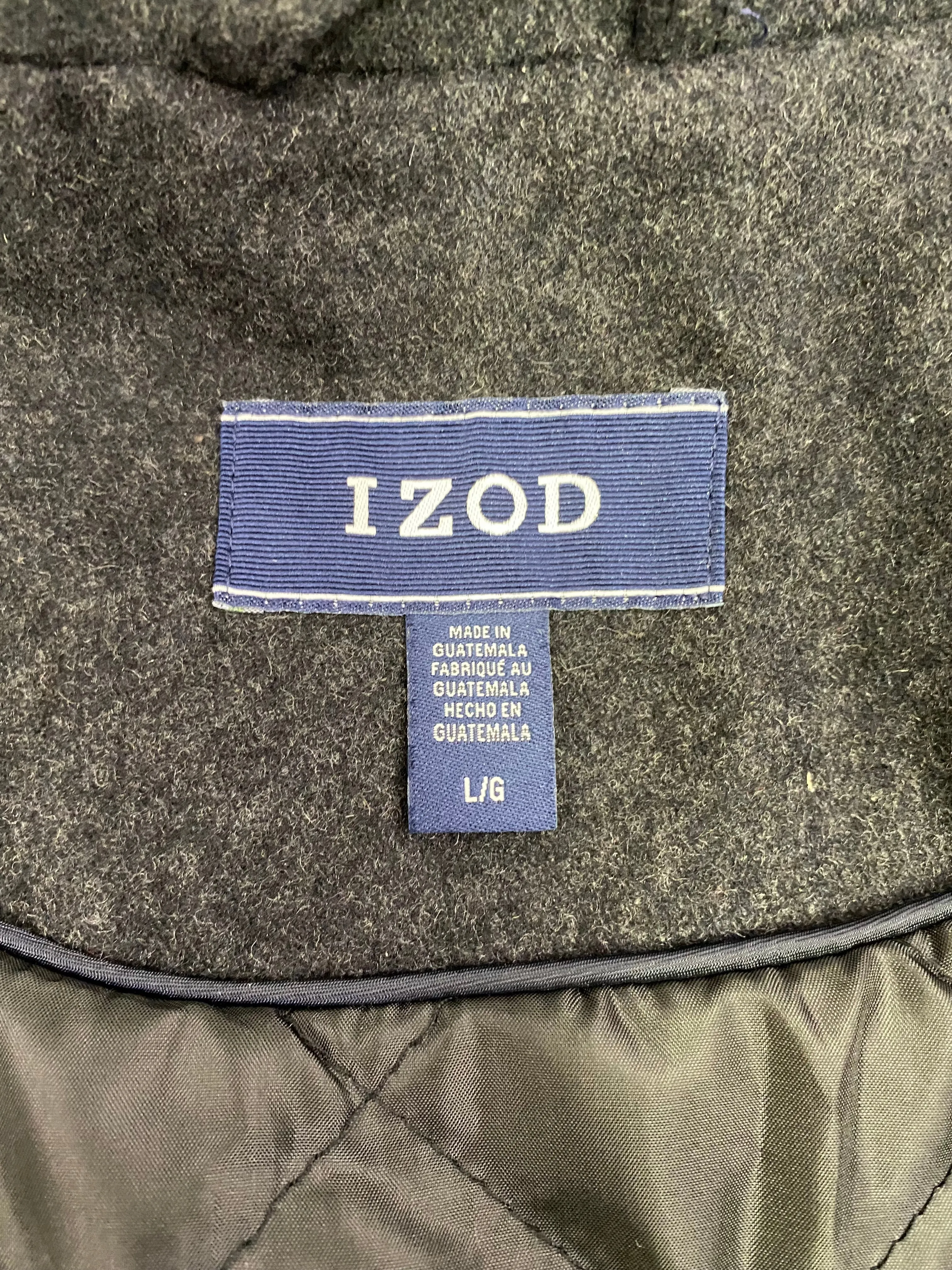 Men's Coat Izod Dark Grey Size LG  NWOT  SKU 000321-6