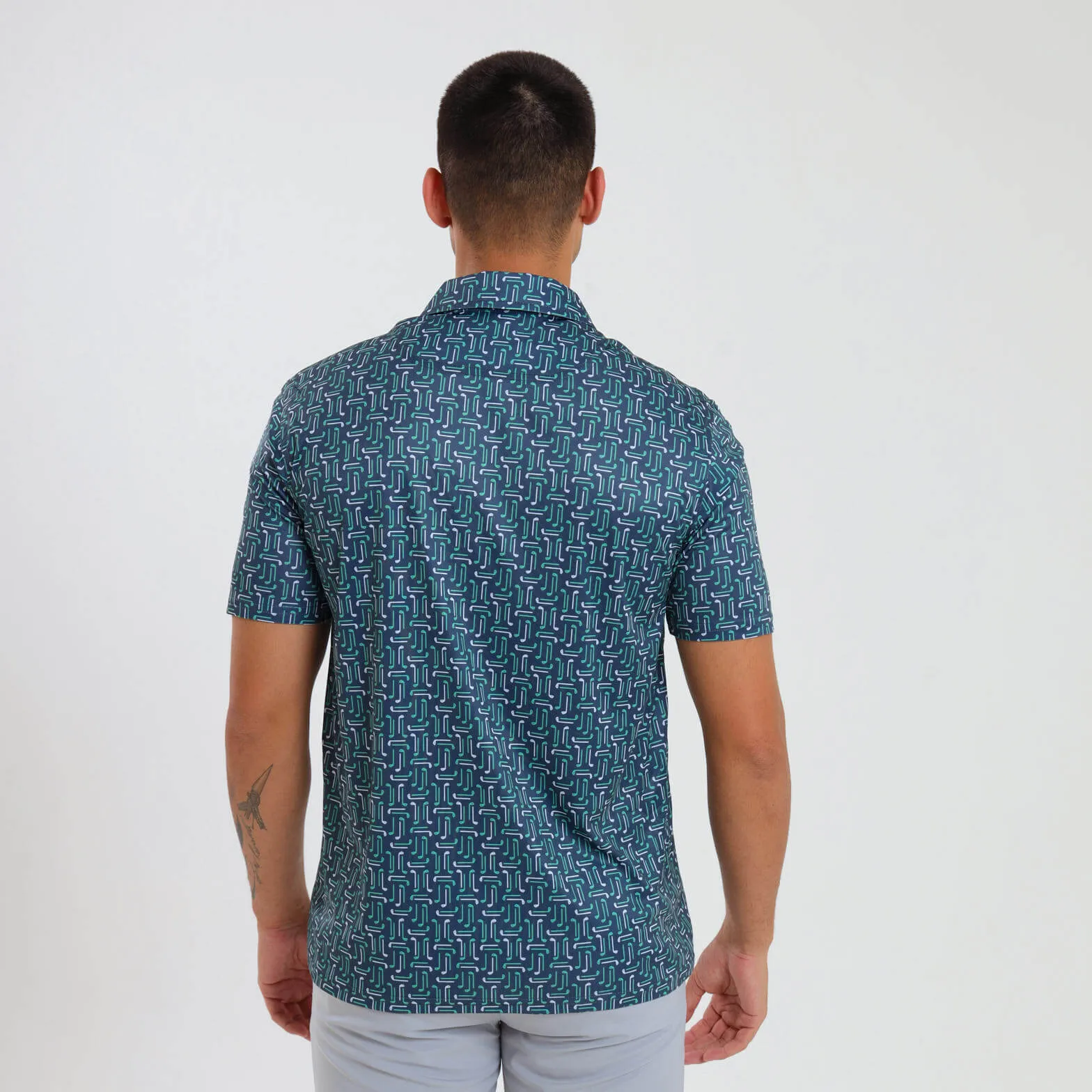 Mens Golf Shirt - Clubs | Steel