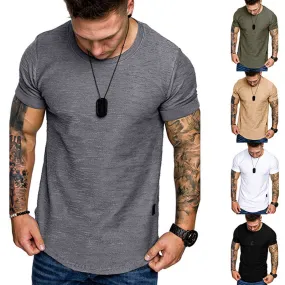 Men's Loose Round Neck Short Sleeve T-Shirt - GlamzLife