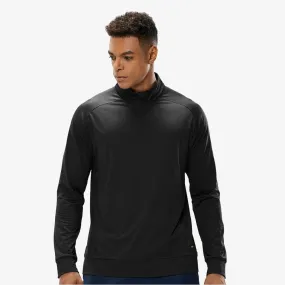 Men's Quarter Zip Long Sleeve Pullover Shirts Brushed Back Fleece