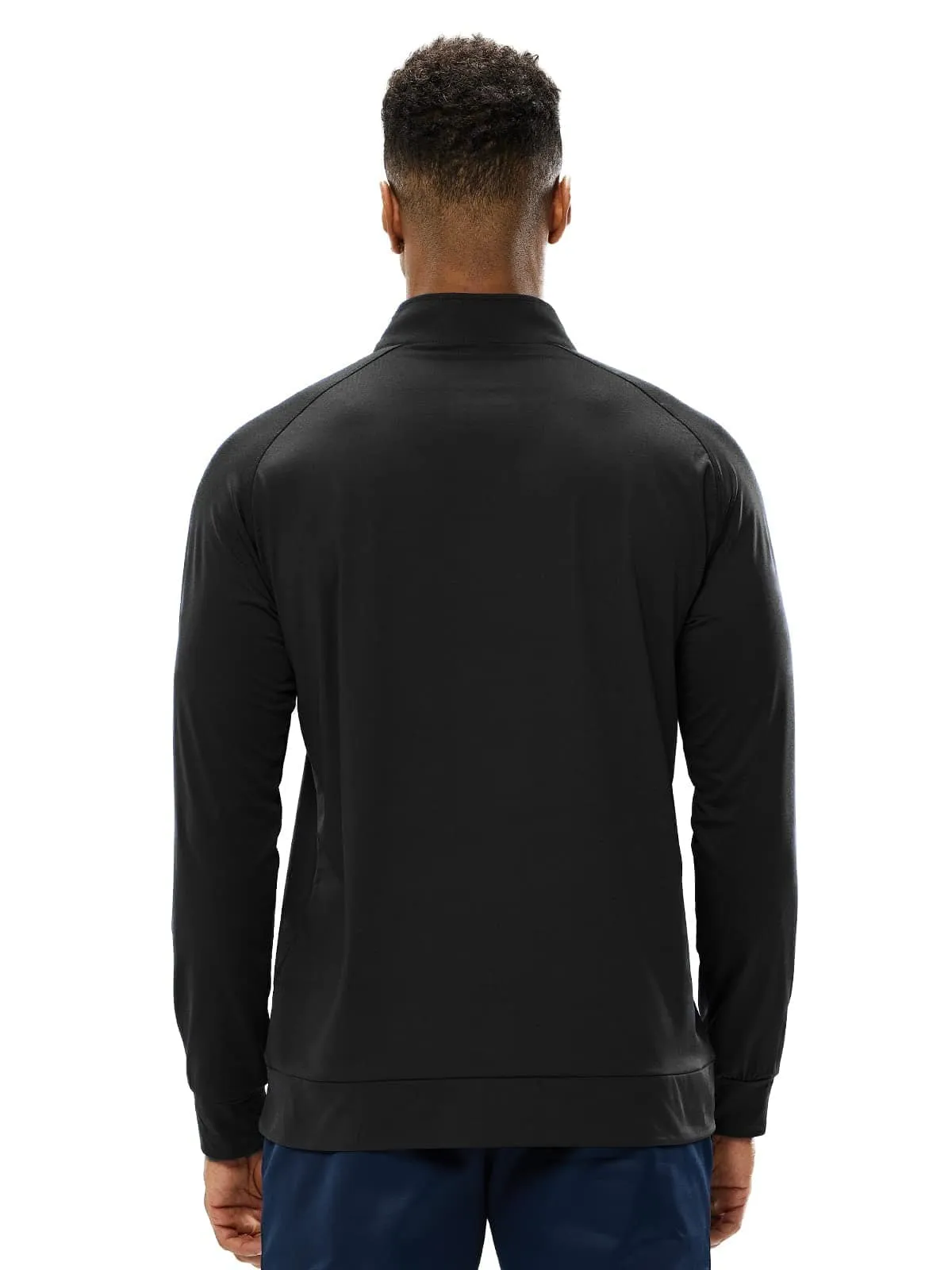 Men's Quarter Zip Long Sleeve Pullover Shirts Brushed Back Fleece