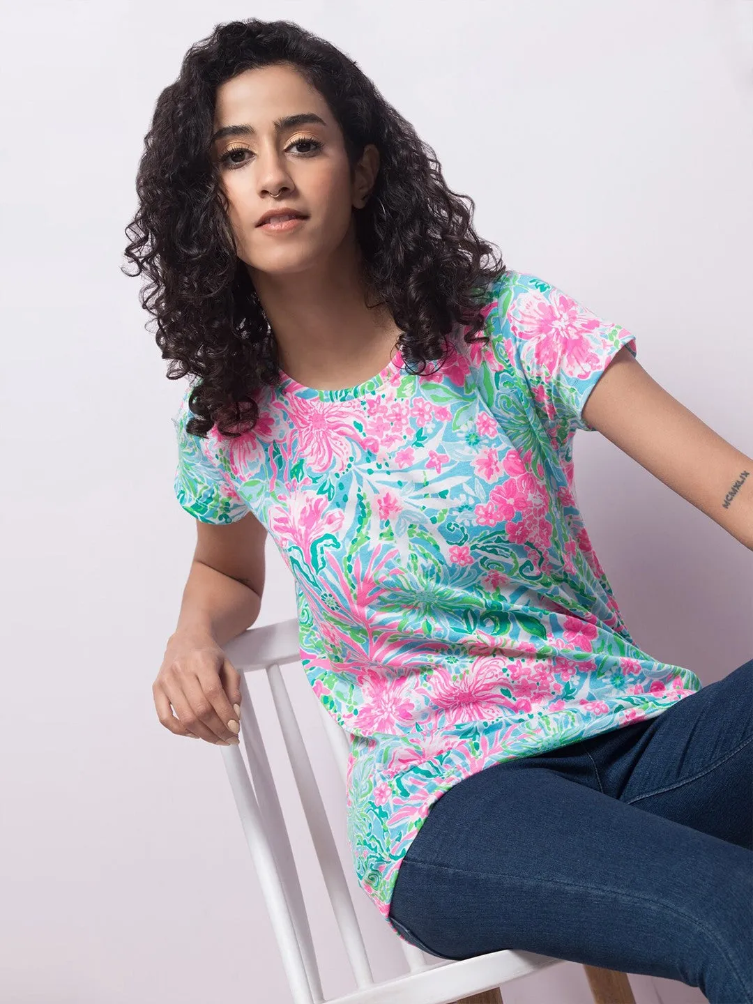 Multicolor Floral Print T-shirt