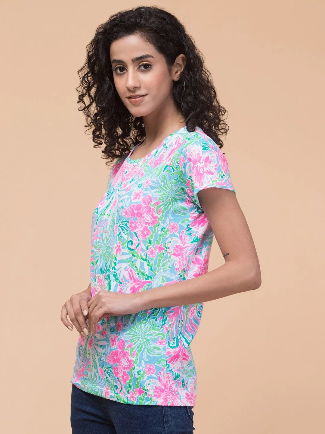 Multicolor Floral Print T-shirt