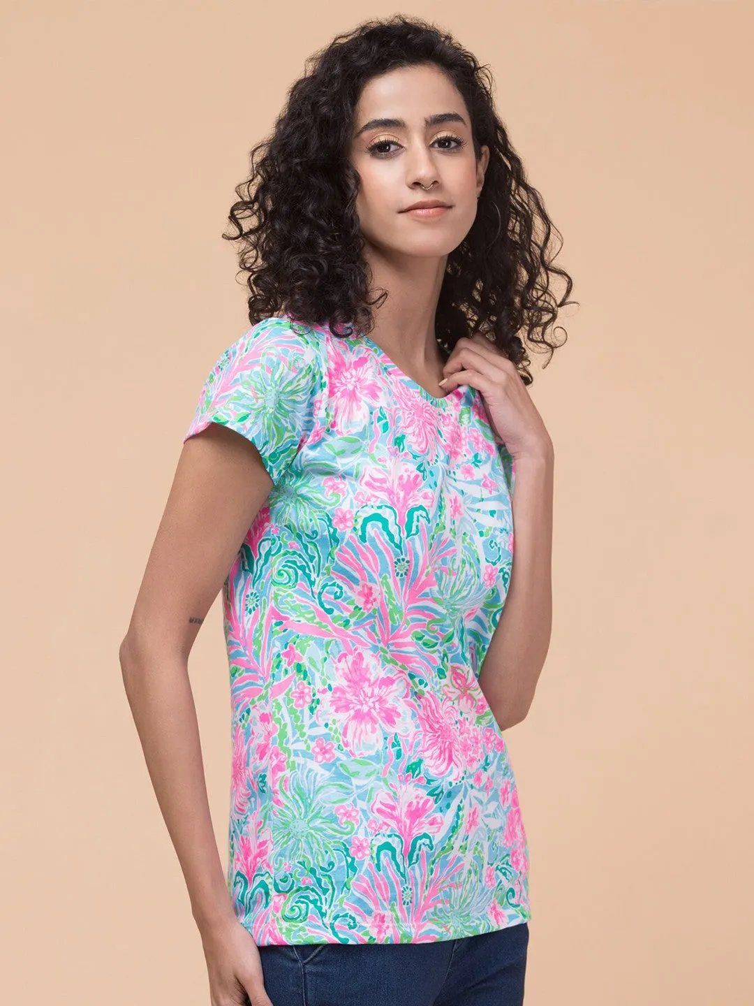 Multicolor Floral Print T-shirt