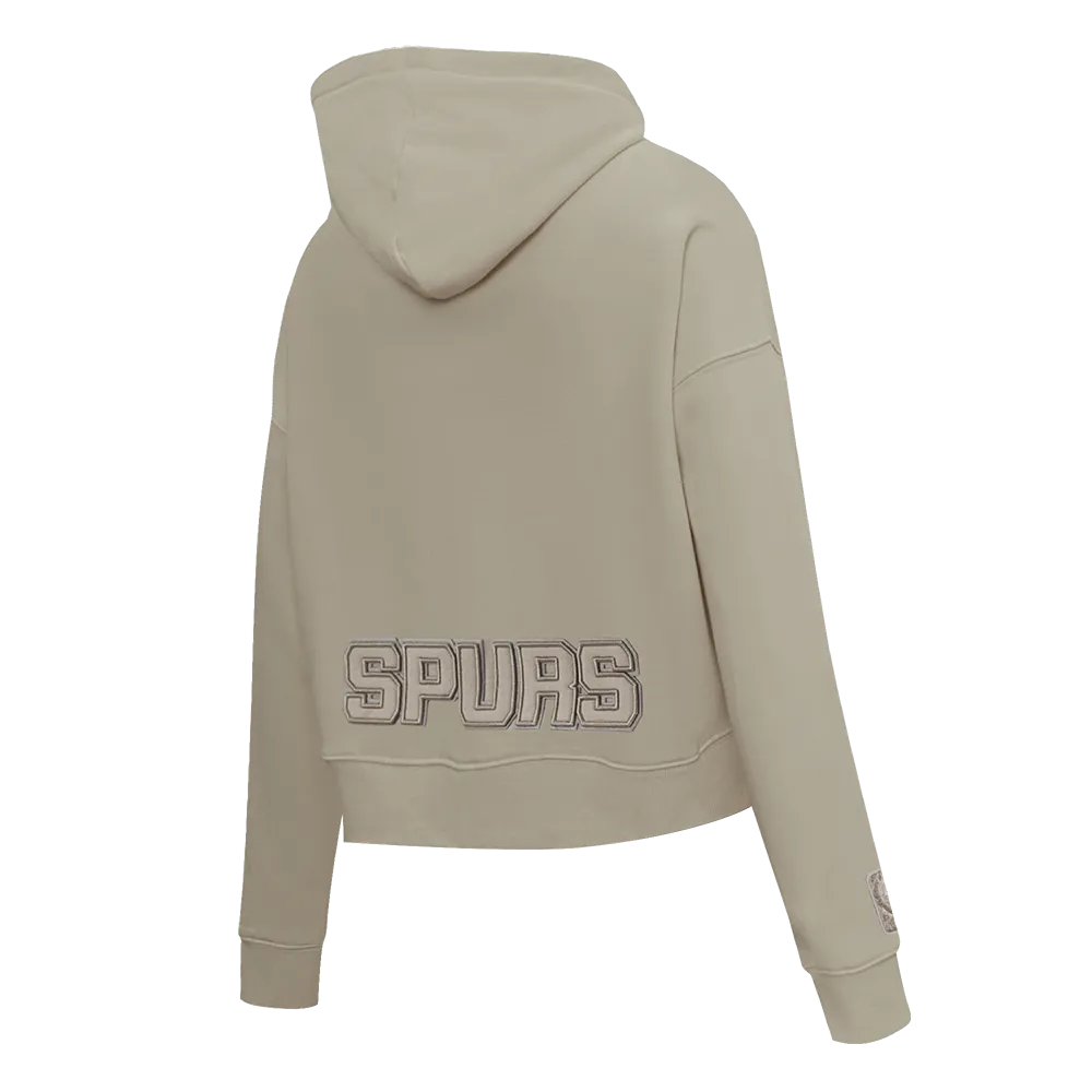 NBA SAN ANTONIO SPURS NEUTRAL WOMEN'S CROPPED PO HOODIE (TAUPE)