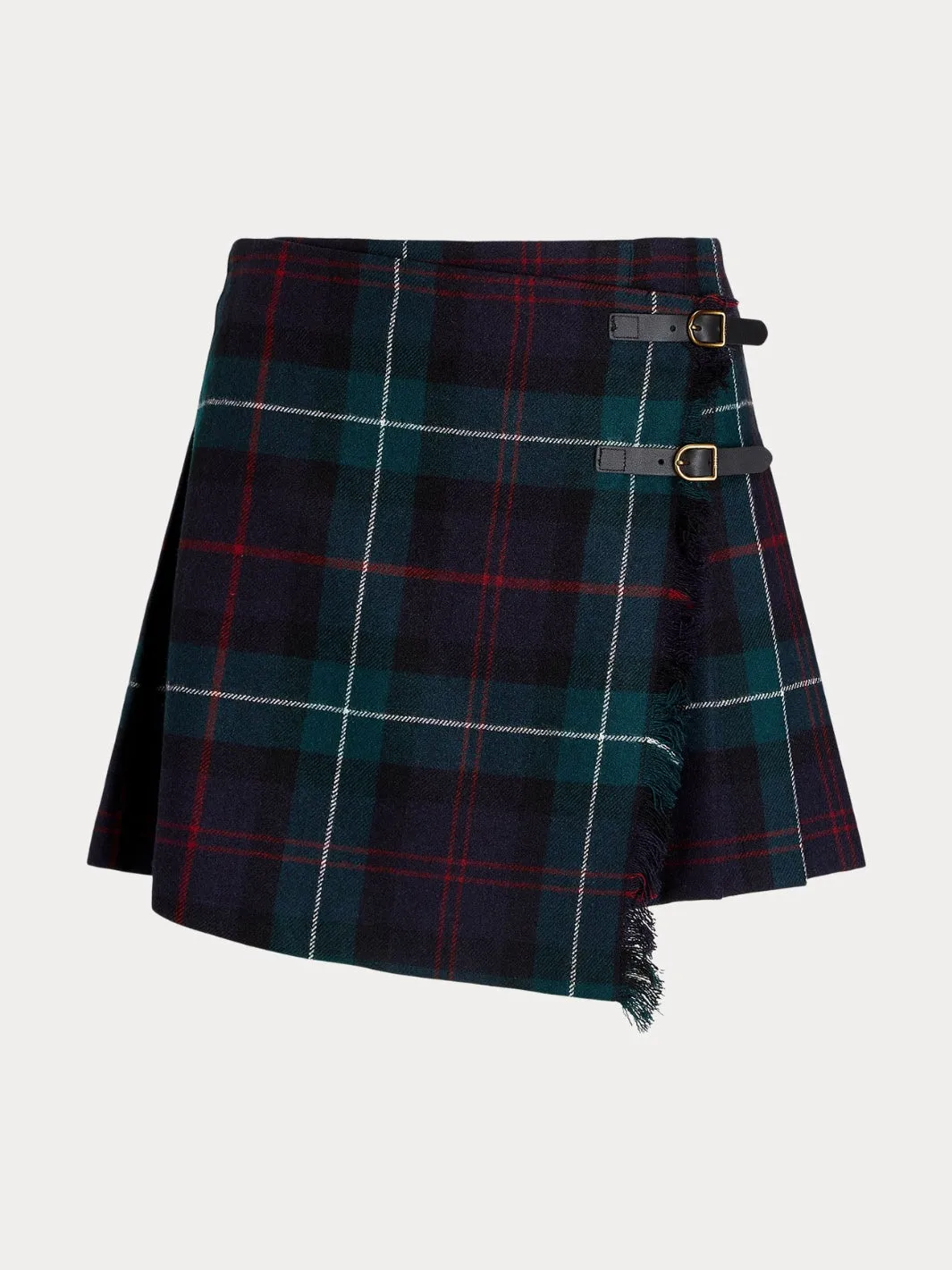 PLAID PLEATED WRAP SKIRT Ruter