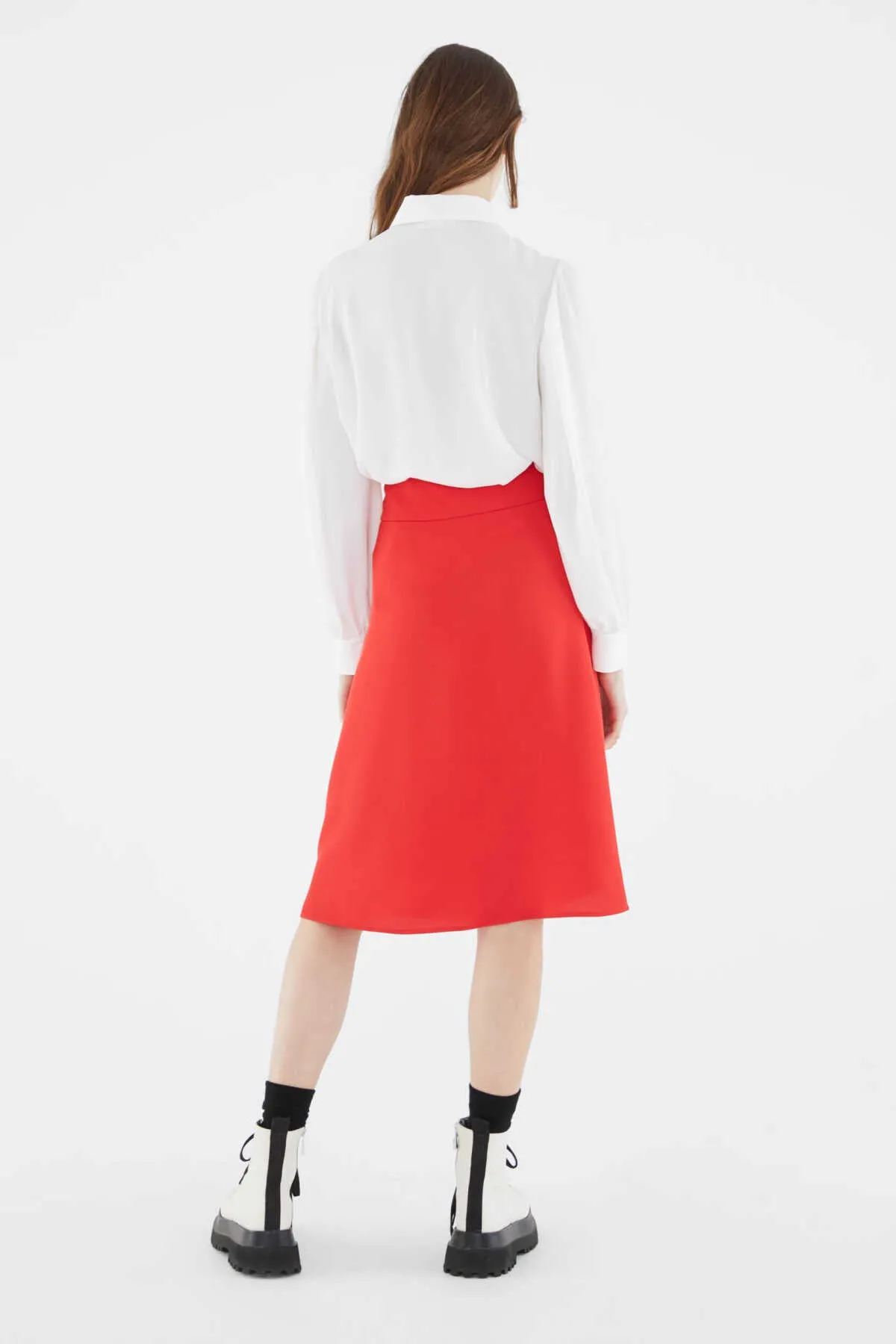 Pleated Skirt Red