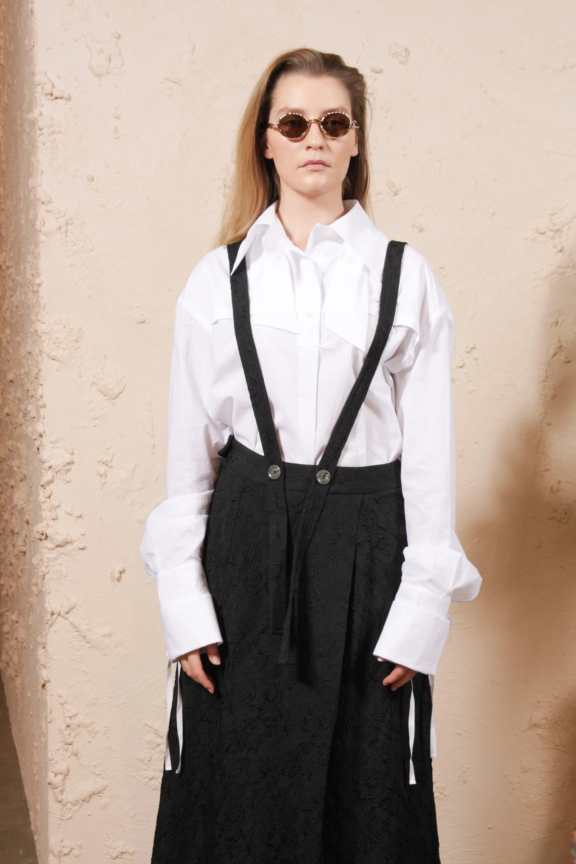 Pleated Skirt W Suspenders