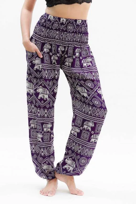 Purple Boho Elephant Pants | CozyCouture®