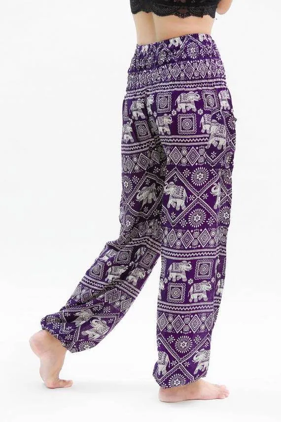 Purple Boho Elephant Pants | CozyCouture®