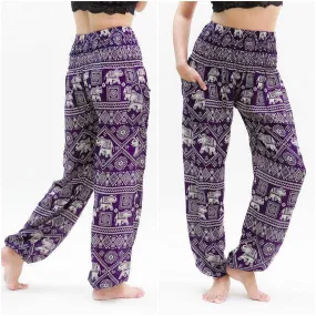 Purple Boho Elephant Pants | CozyCouture®