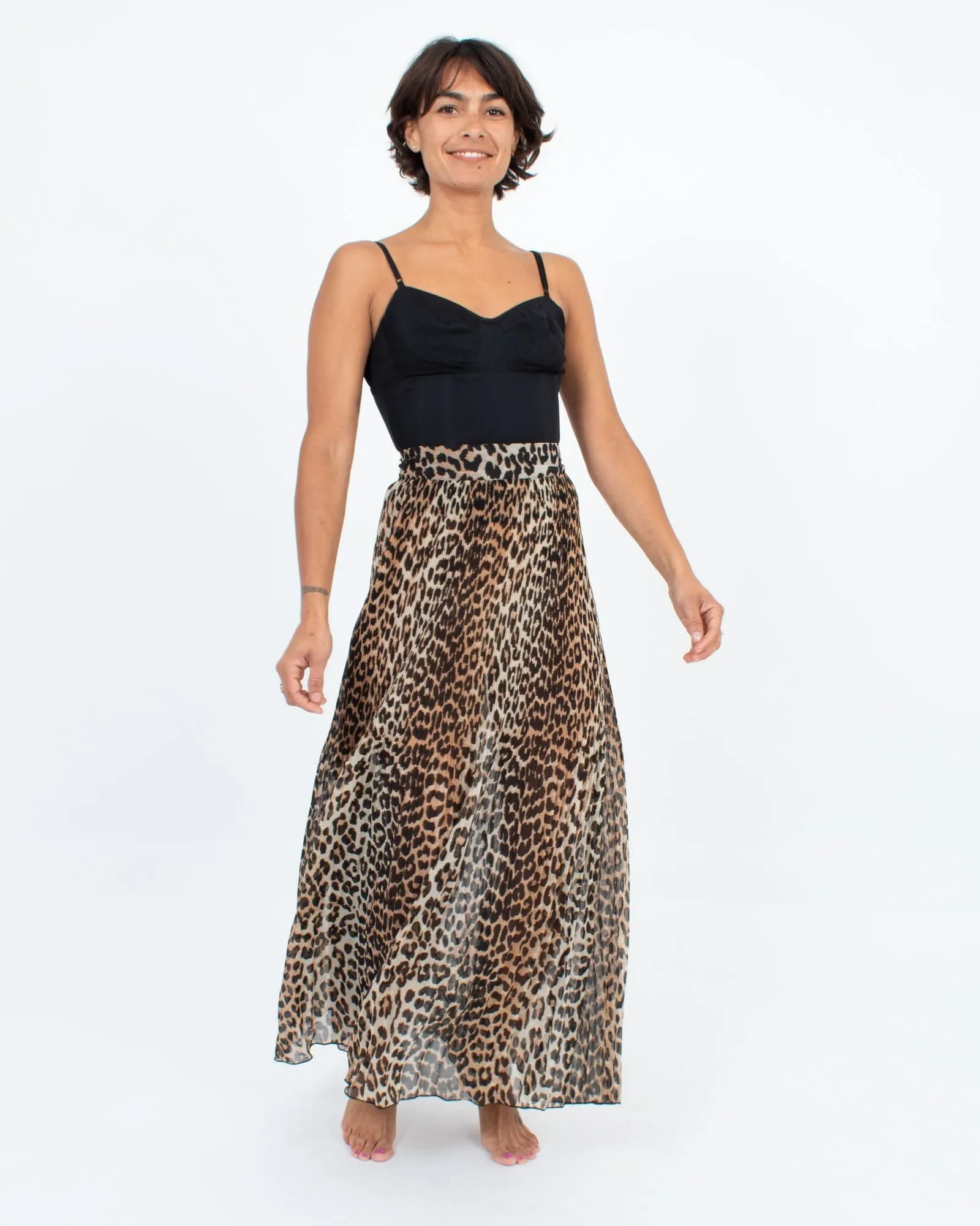 "Pleated Georgette Skirt"