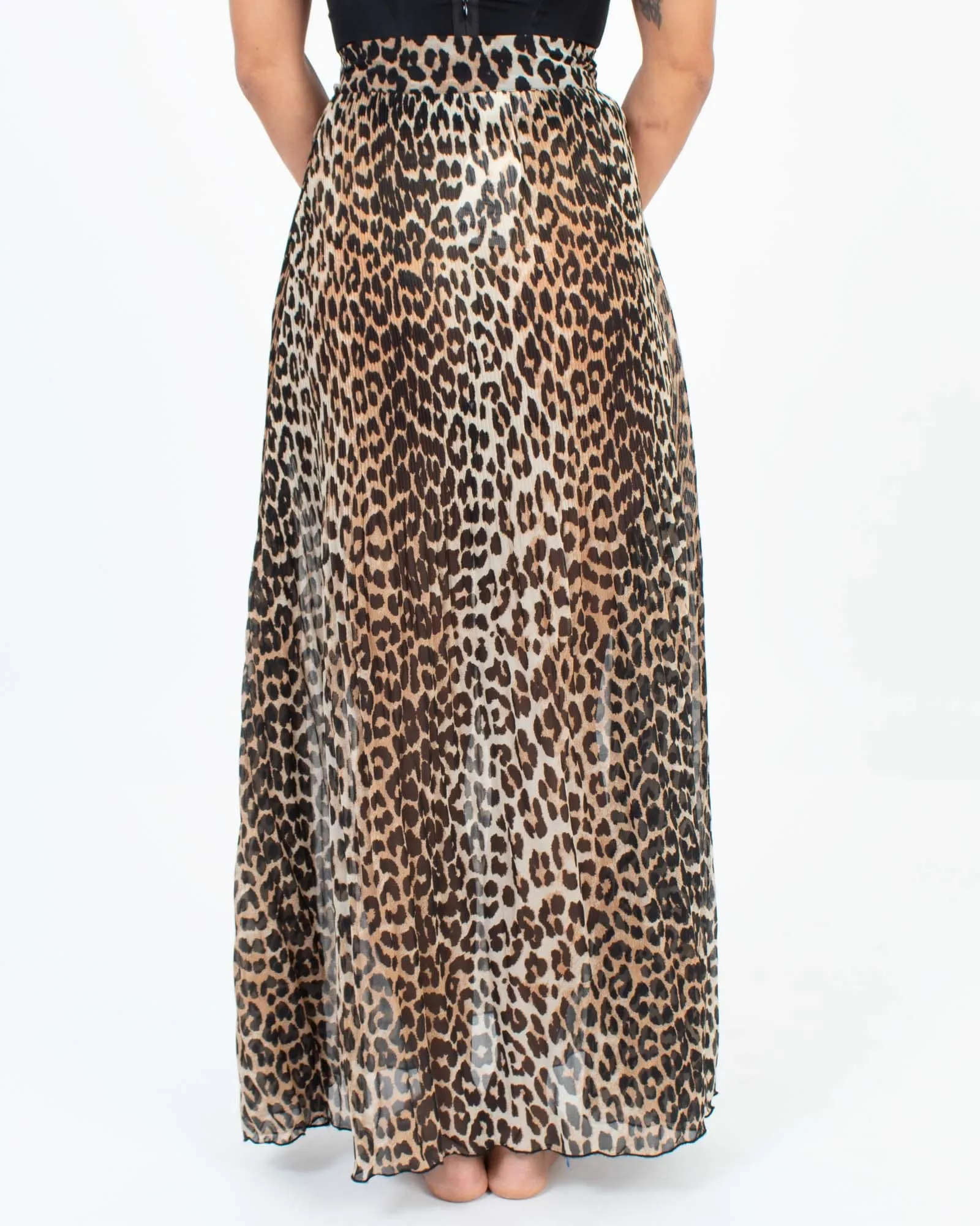 "Pleated Georgette Skirt"
