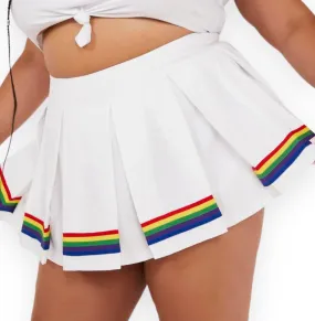 Rainbow Trim Plus-Size Mini Skirt