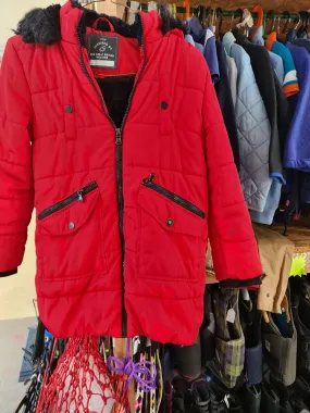 Red einter coat by George coat  age 9/10 FREE POSTAGE 🟢