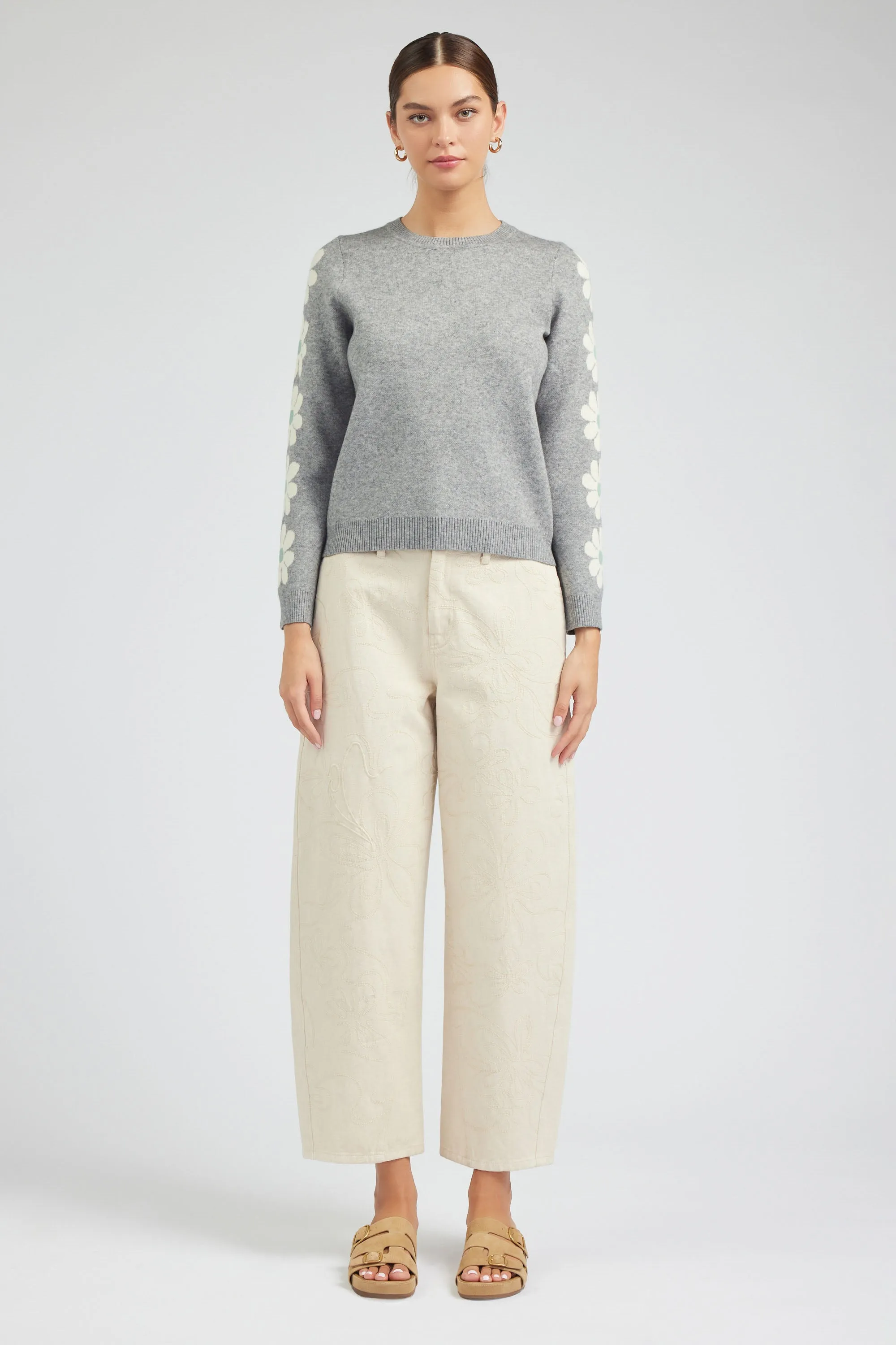 Retro Daisy Motif Sweater