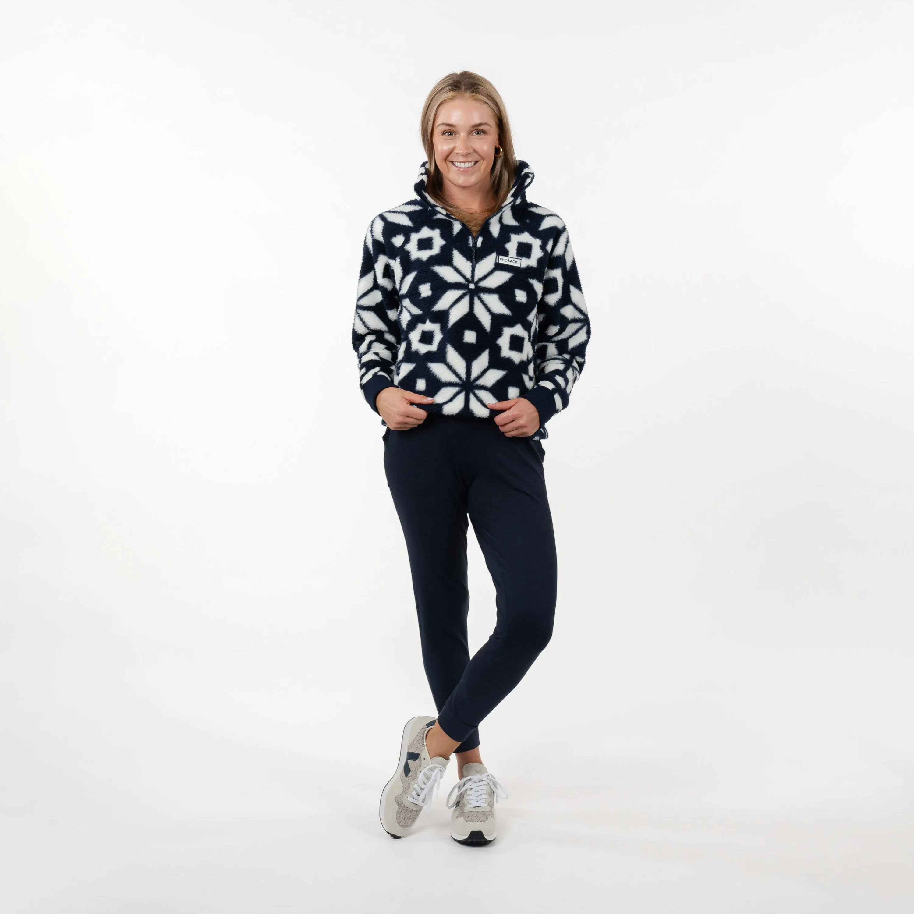 Rivanna Fleece Pullover | The Snowfall - Fleet Navy/White