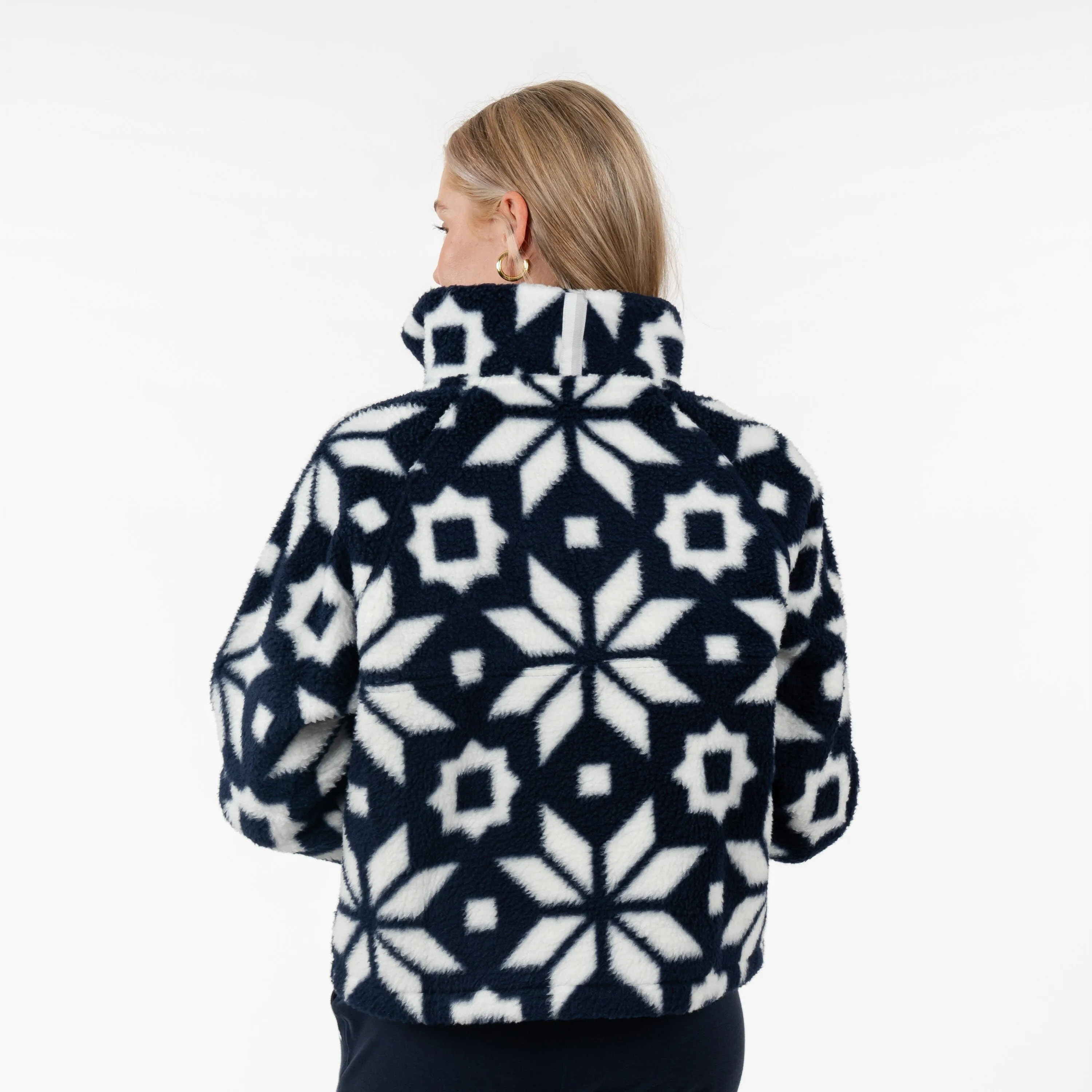Rivanna Fleece Pullover | The Snowfall - Fleet Navy/White