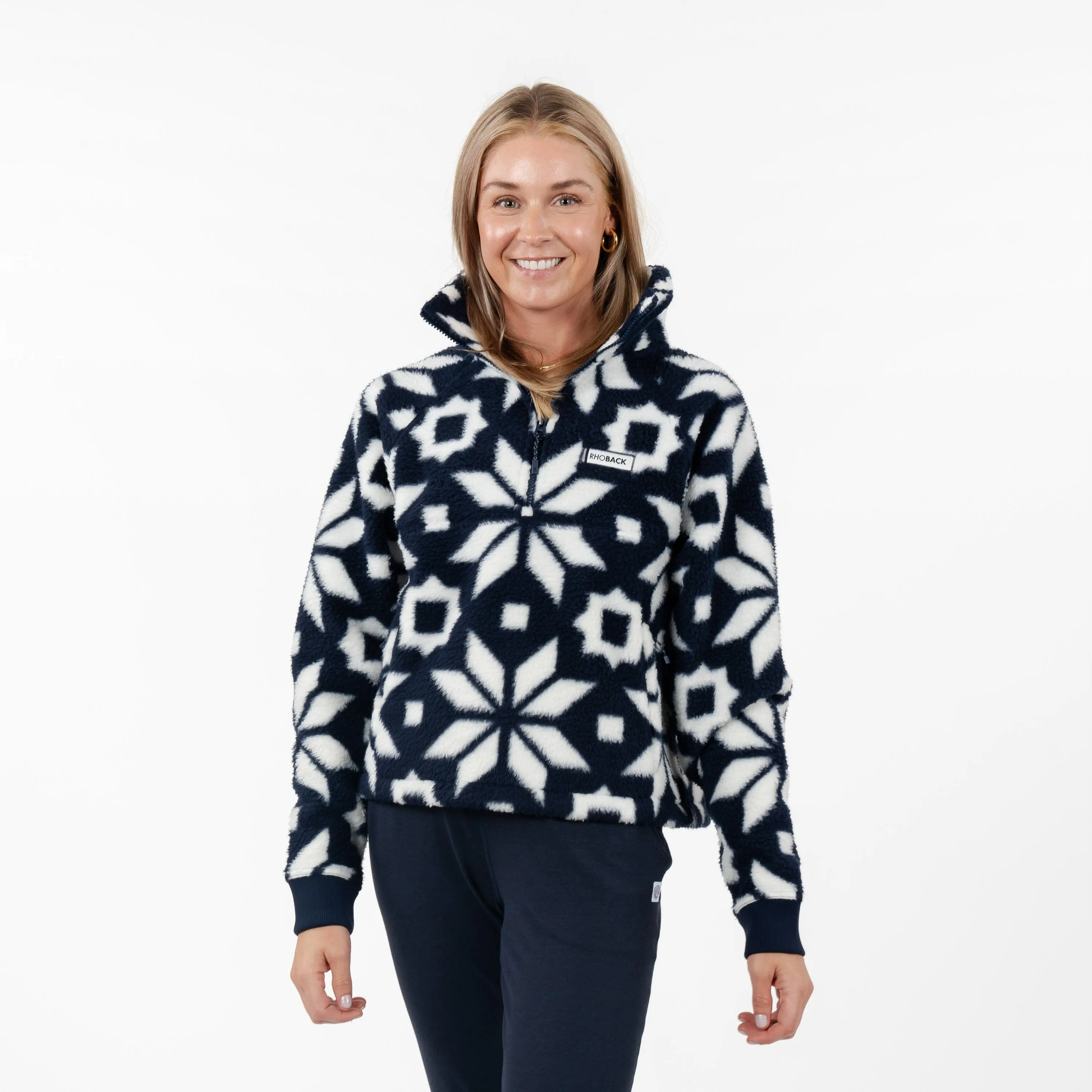 Rivanna Fleece Pullover | The Snowfall - Fleet Navy/White