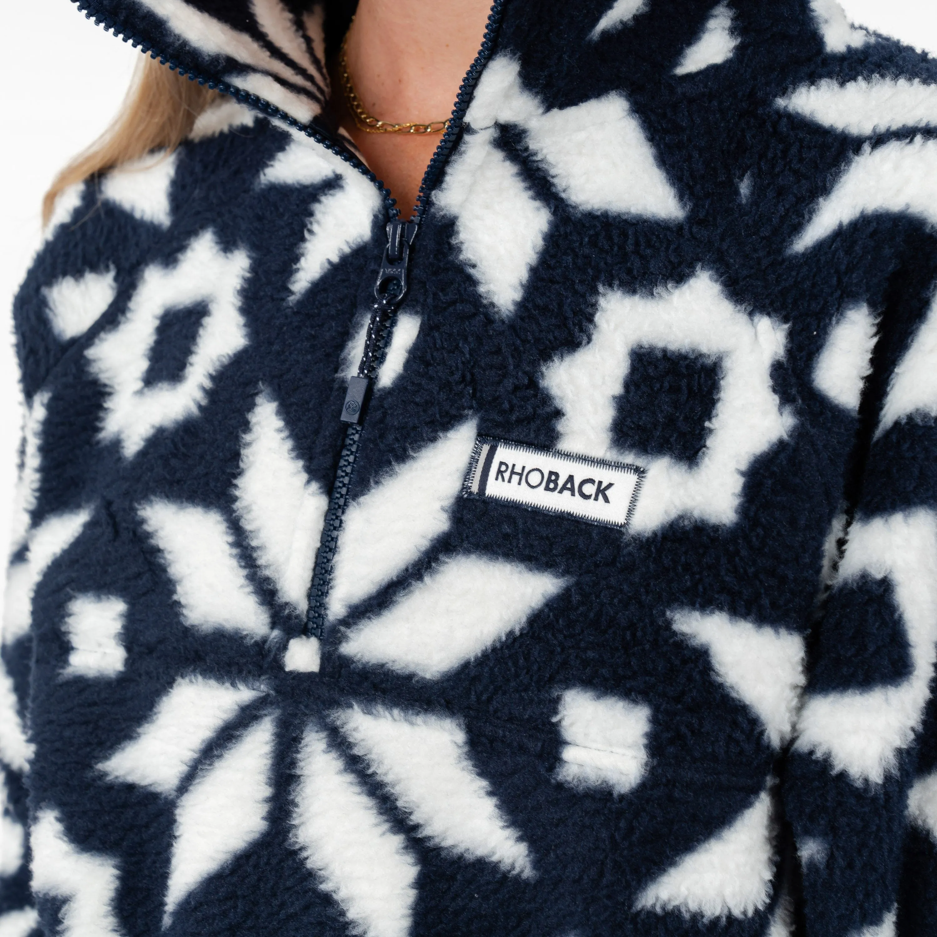 Rivanna Fleece Pullover | The Snowfall - Fleet Navy/White