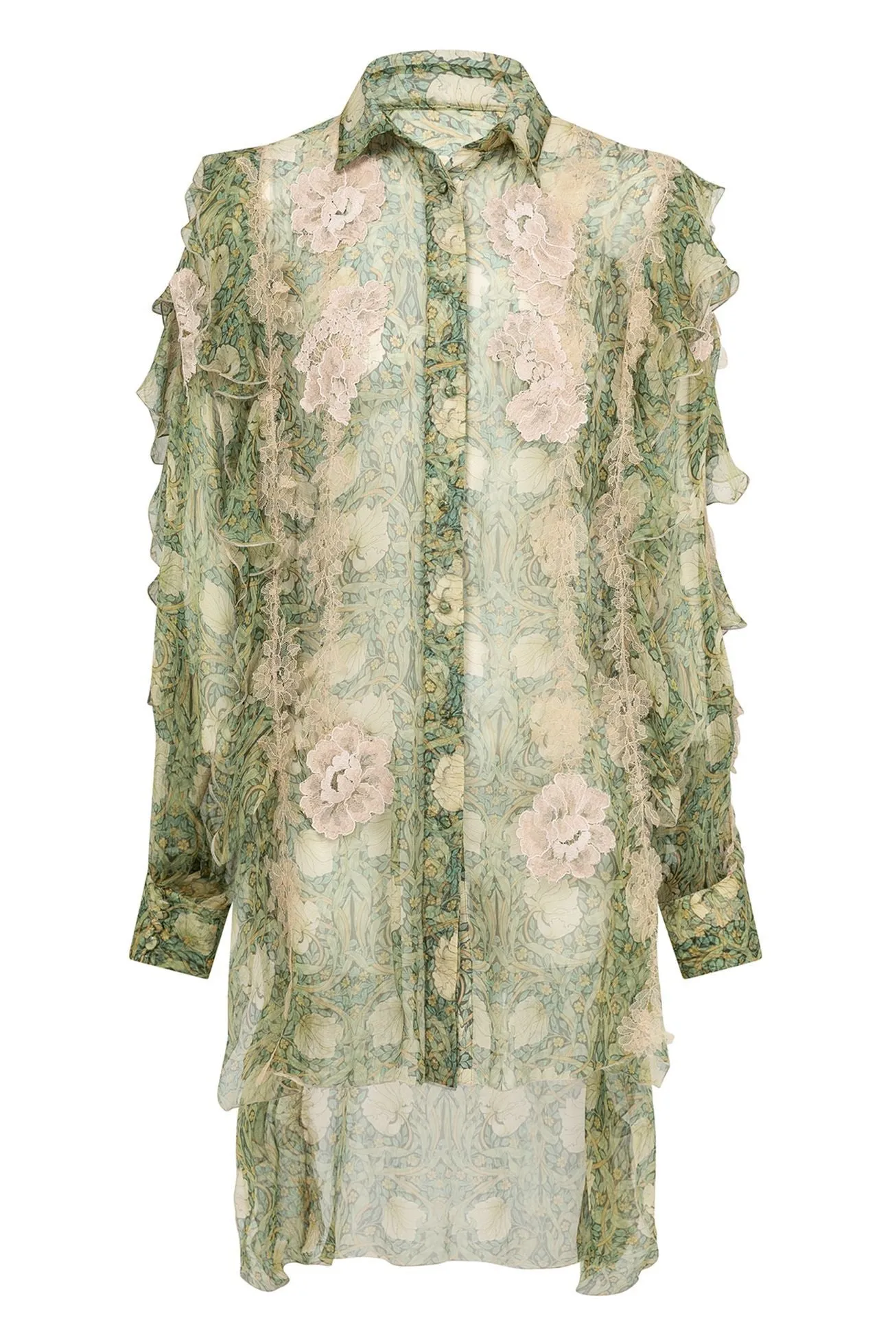 Ruffled Shirt with Flared Jeans