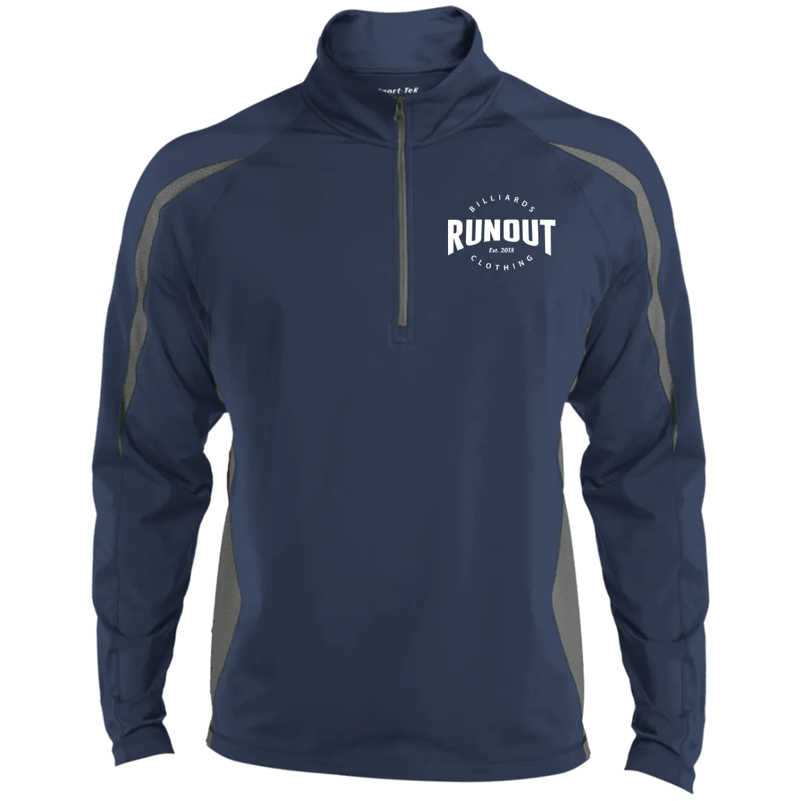 Runout Billiards Clothing - Men's Sport Wicking Colorblock 1/2 Zip