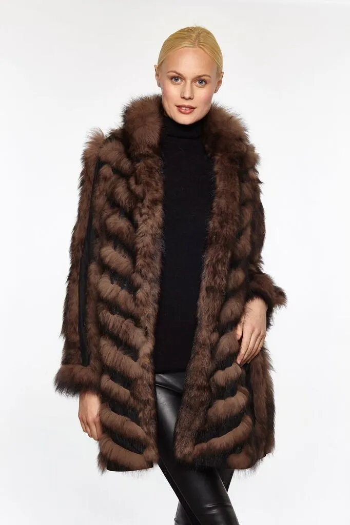 Silk & Fox Reversible Travel Coat - Black Sable