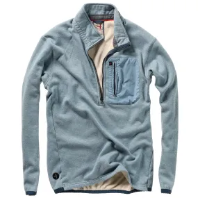Sky Blue Heather Micropile Half Zip Pullover by Relwen