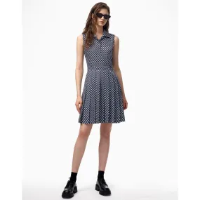 Sleeveless Check Dress - Blue