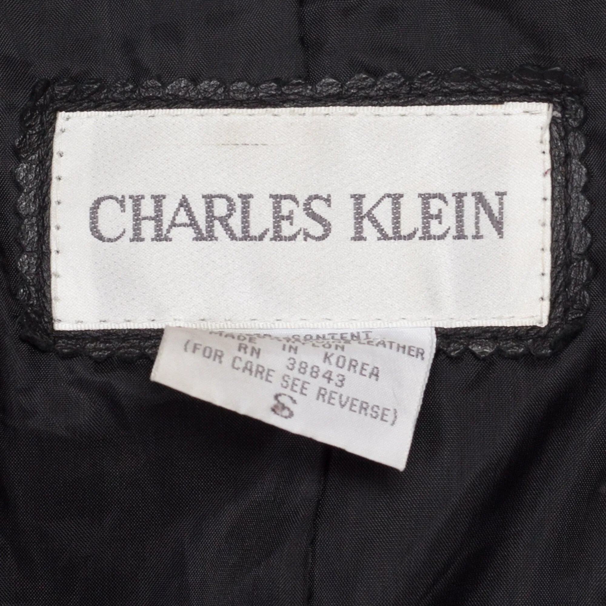 Small 80s Oversize Black Embossed Leather Trench Coat