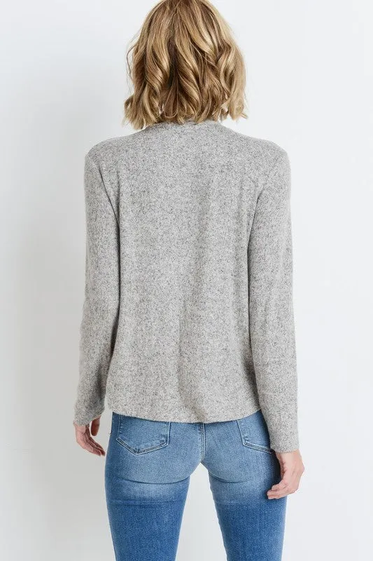 Soft Knit Sweater Top Tie Neck Knit Top