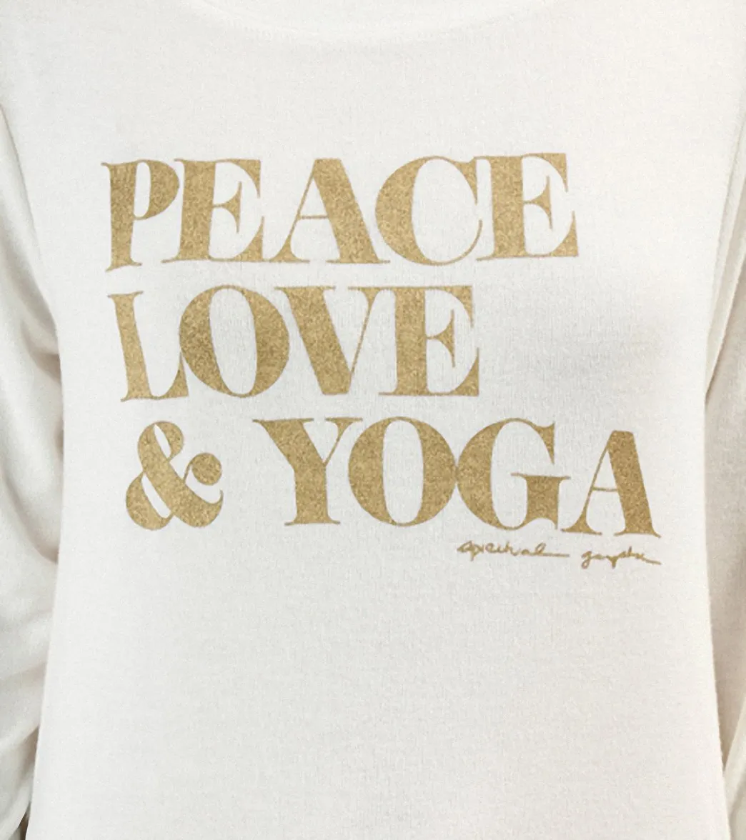 Spiritual Gangster Peace Love Yoga Savasana White Pullover